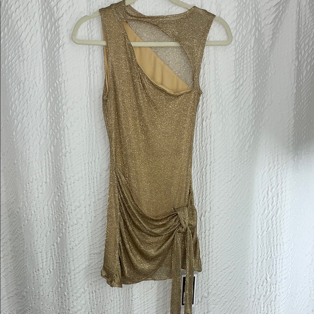 Gold Sleeveless Glitter Dress